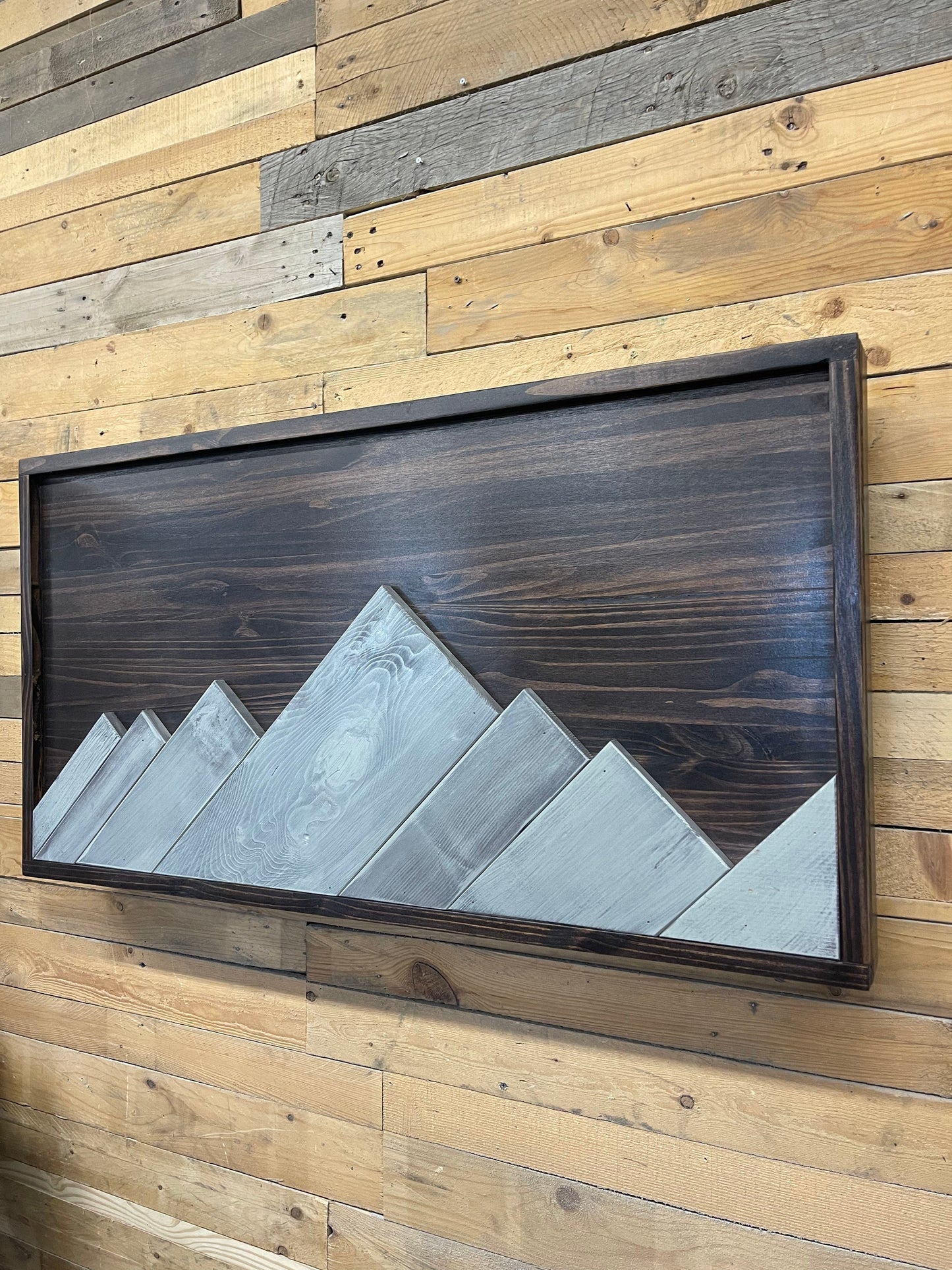 Mountain Brown and Gray Large Wall Mount
