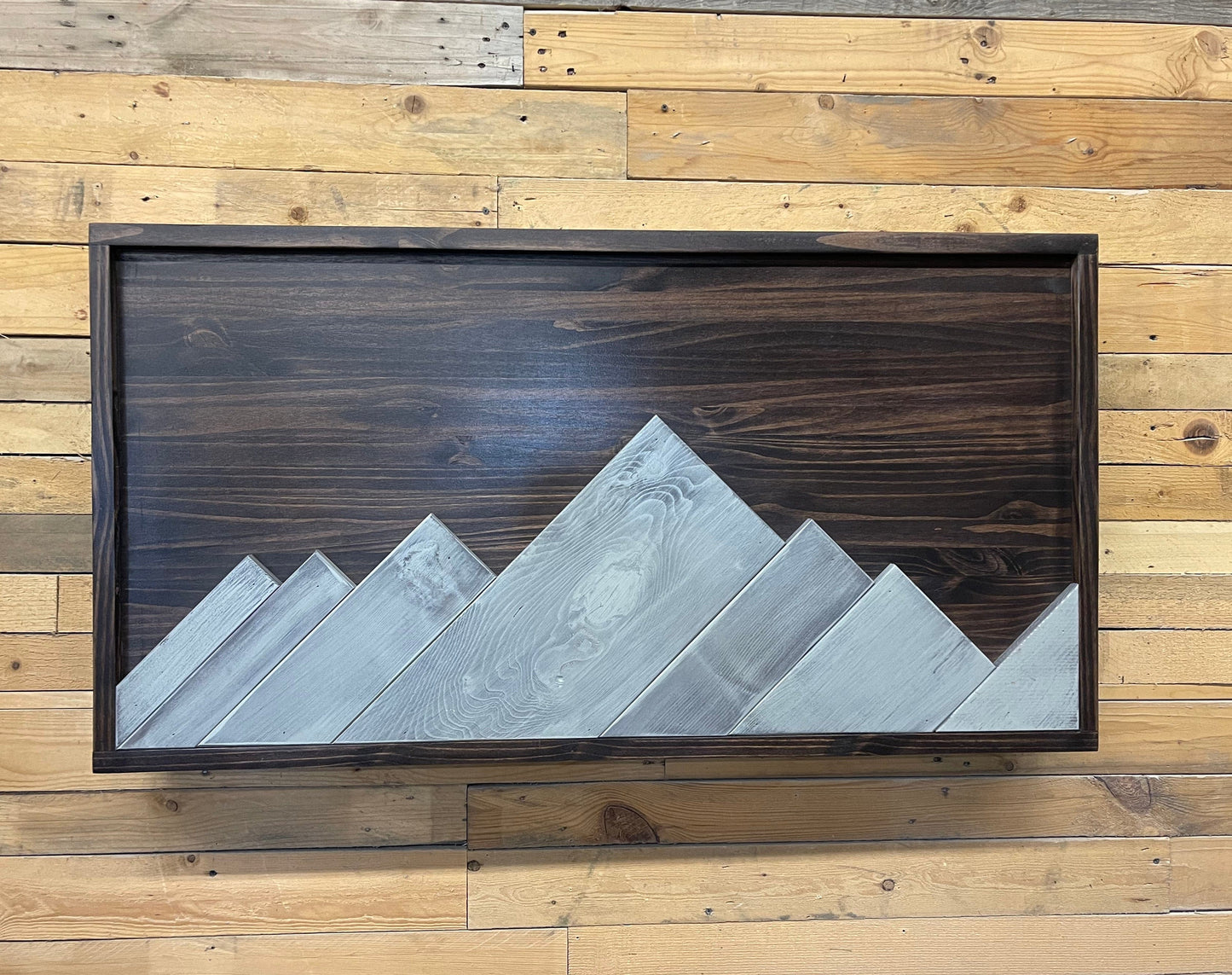 Mountain Brown and Gray Large Wall Mount