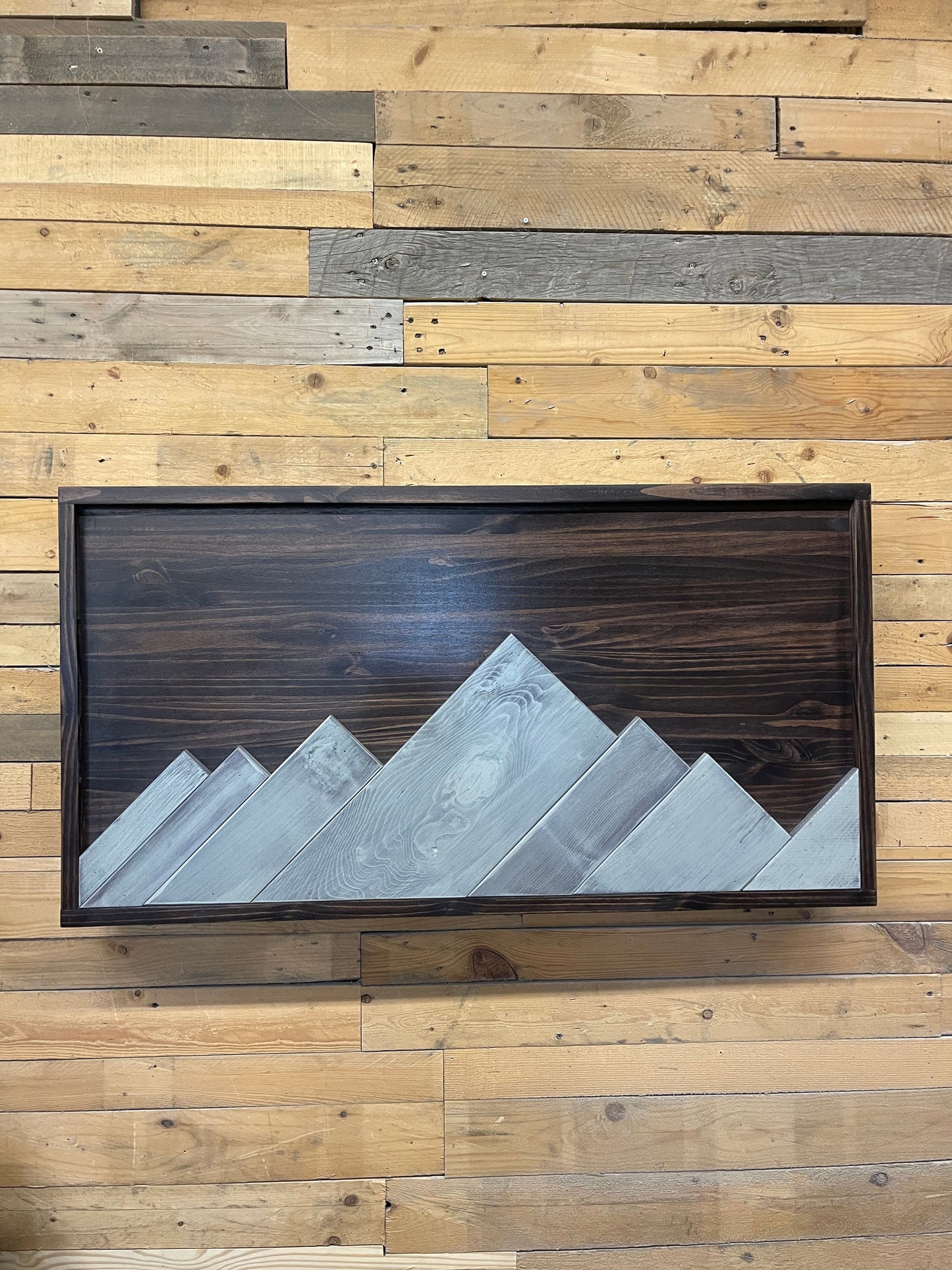 Mountain Brown and Gray Large Wall Mount