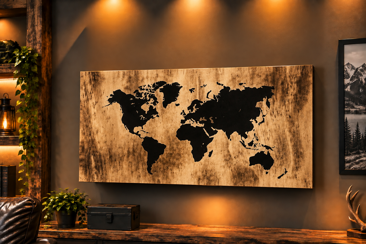 Burnt World Map Biometric