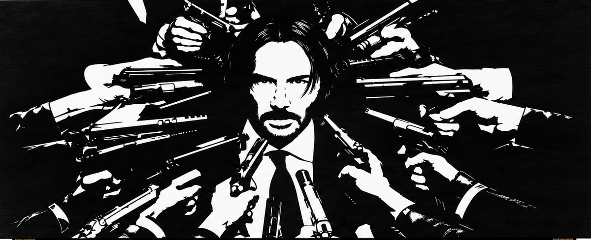 John Wick Distressed Large Wall Mount