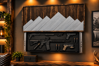 Mountain Brown and Gray Large Wall Mount
