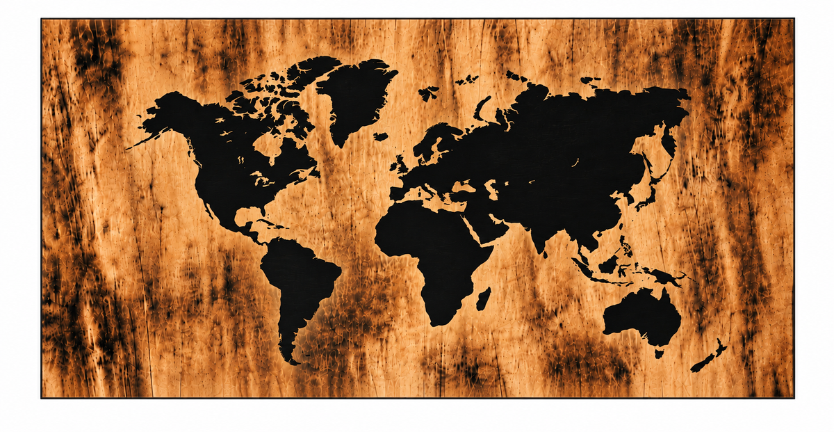 Burnt World Map Biometric