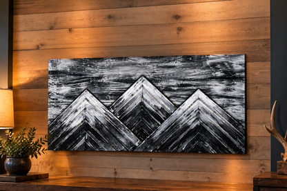 Black & White Mountain Art Biometric