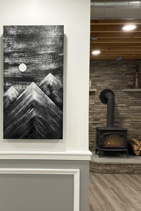 Rustic BW Mountain Panel Cover