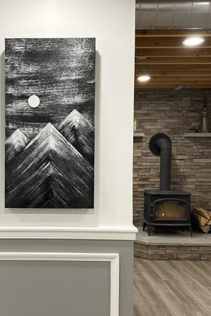 Rustic BW Mountain Panel Cover