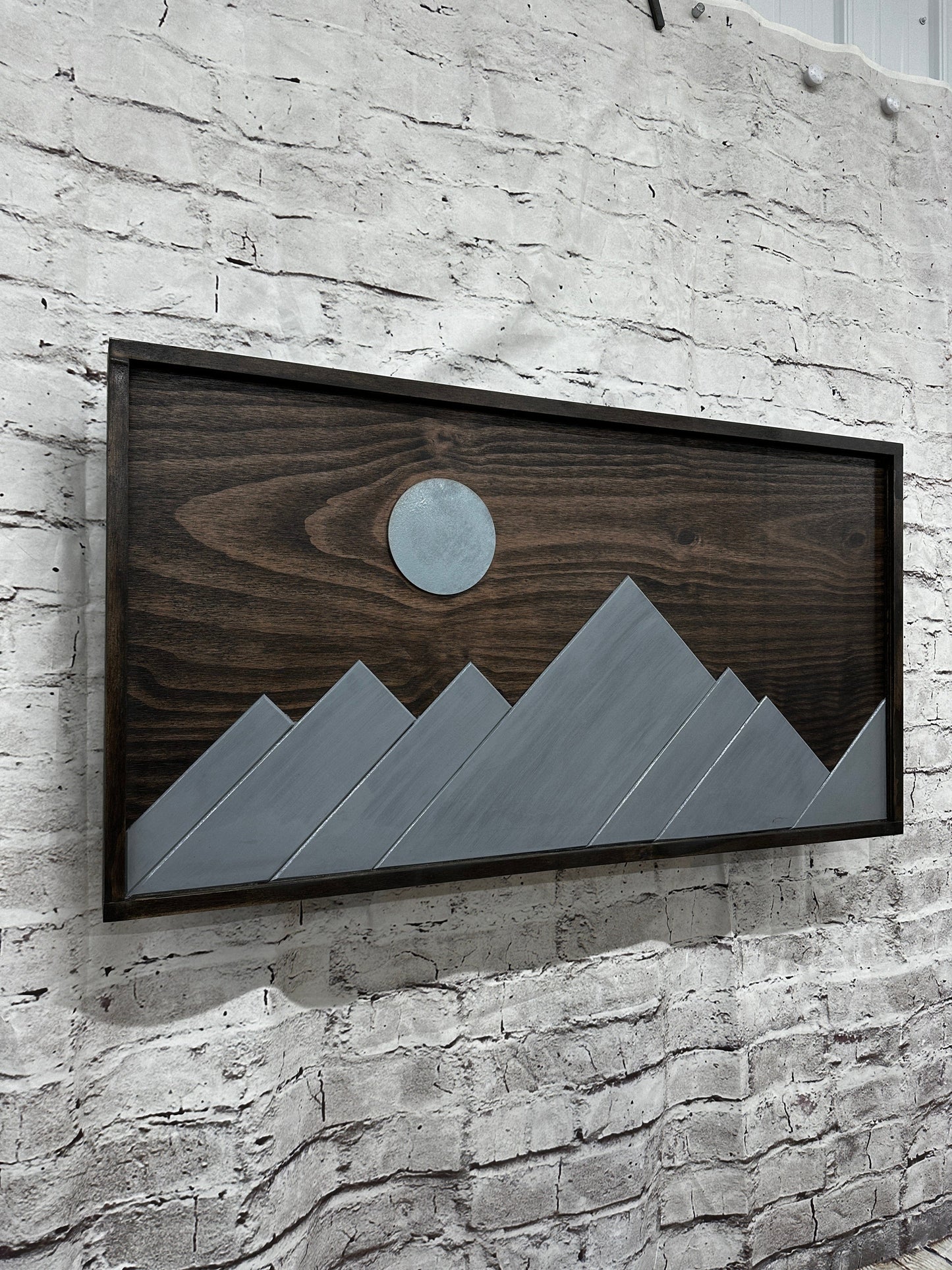 Renewed Mountain Brown and Gray Large Wall Mount