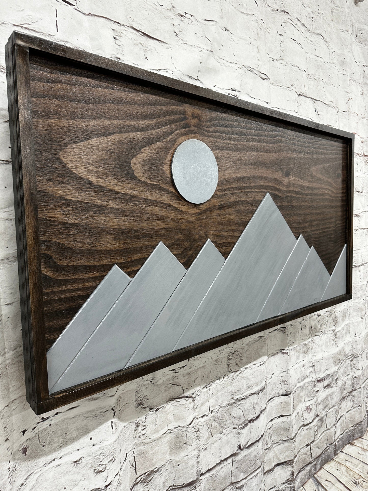 Renewed Mountain Brown and Gray Large Wall Mount