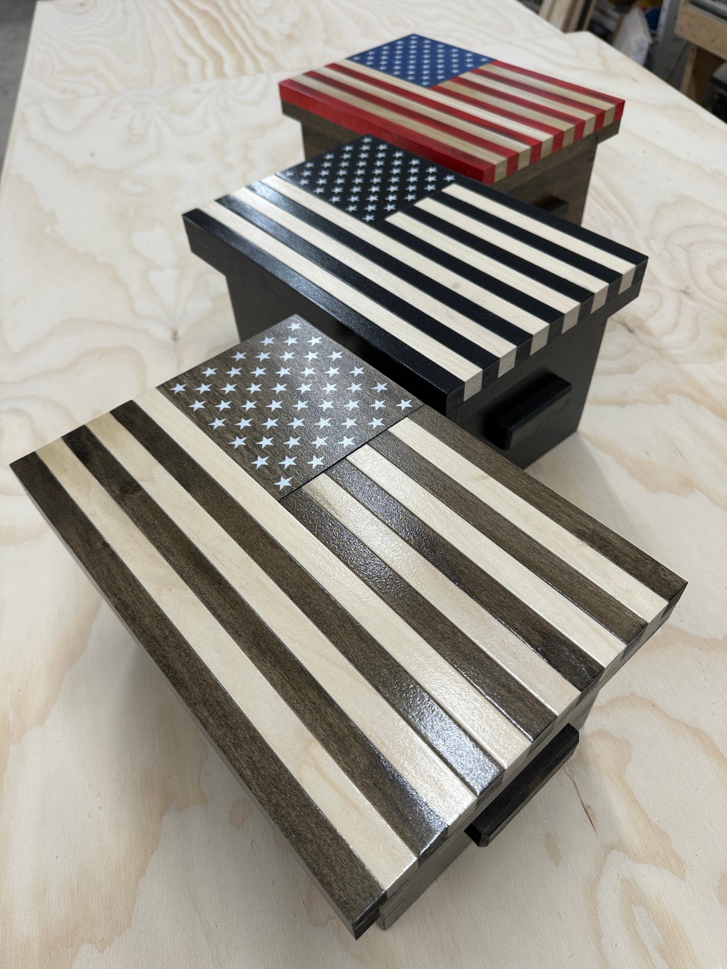 Handmade Patriotic Urn – Crafted by a U.S. Army Combat Veteran