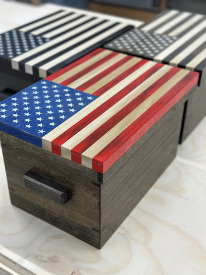 Handmade Patriotic Urn – Crafted by a U.S. Army Combat Veteran