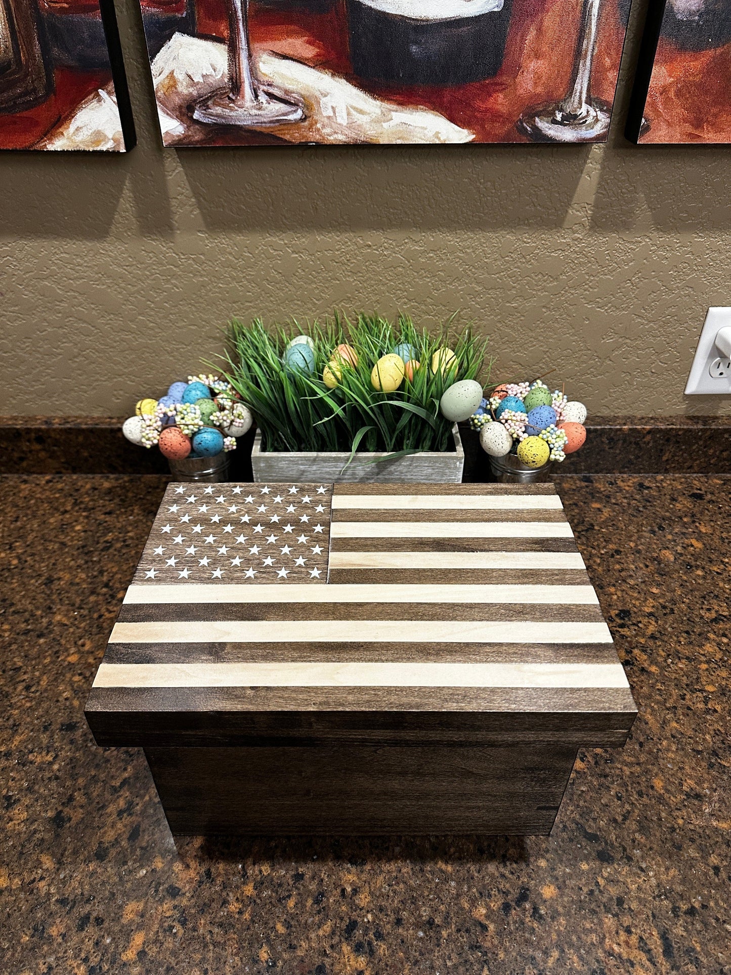 Handmade Patriotic Urn – Crafted by a U.S. Army Combat Veteran