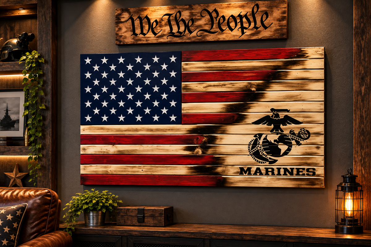Red Marine Torn Away
