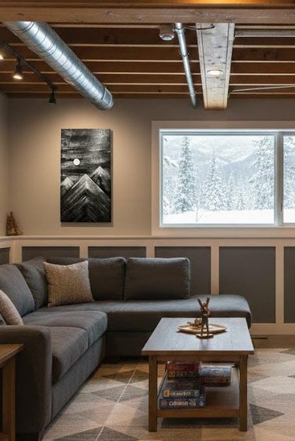 Rustic BW Mountain Panel Cover