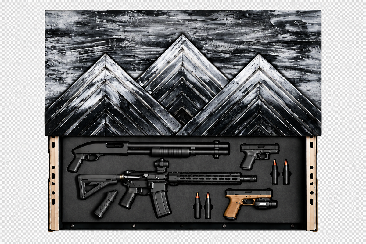 Black & White Mountain Art Biometric