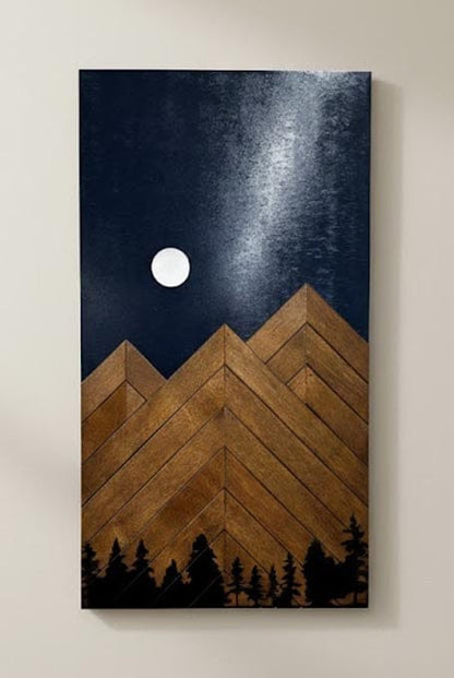 Rustic Midnight Mountain Panel Cover