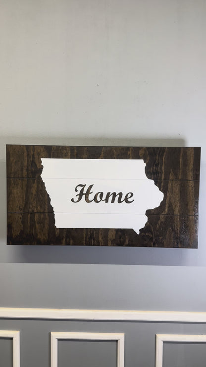 Custom State “Home” Large Concealment Wall Art | Pick Your State | Espresso Home Décor