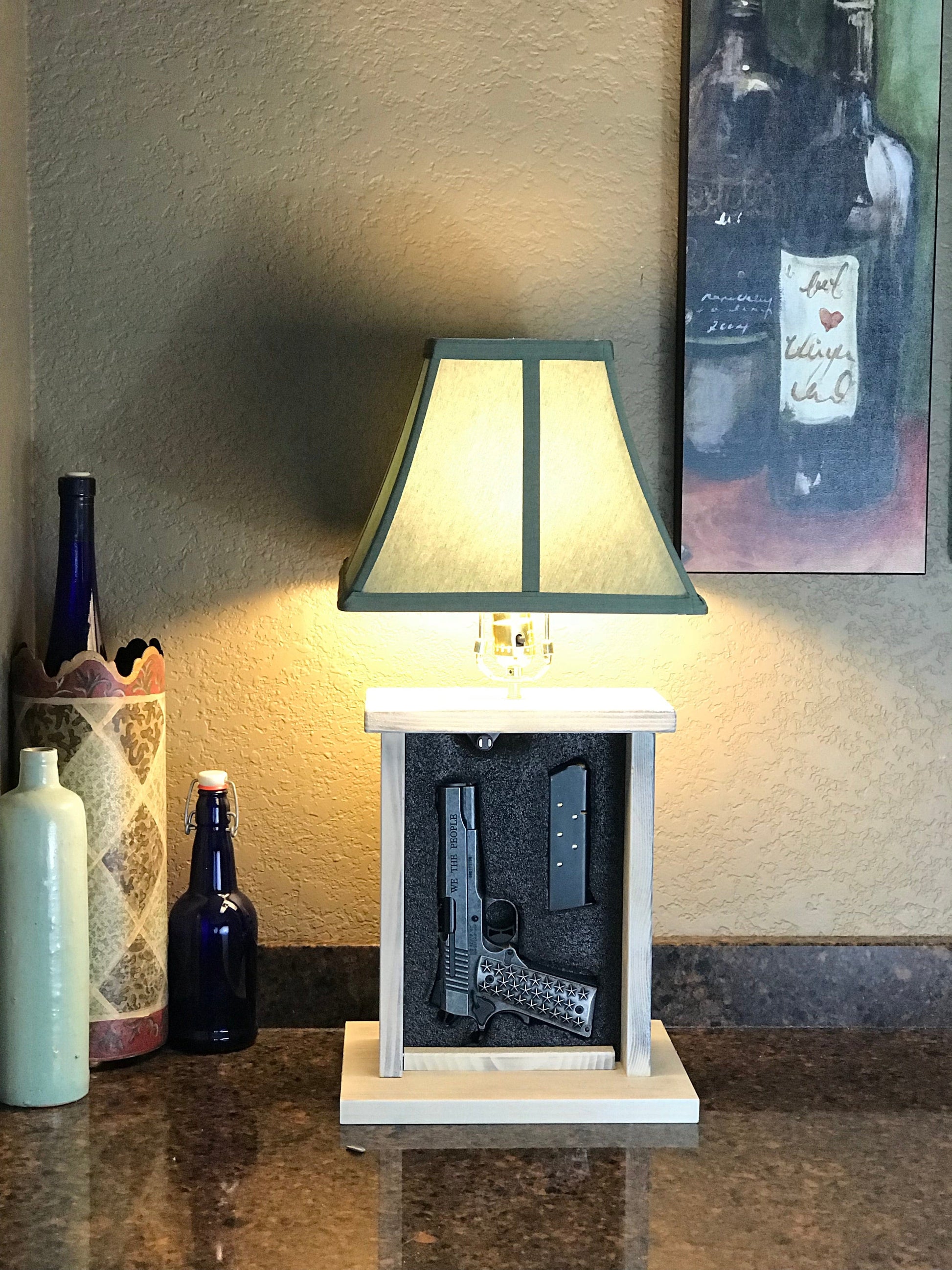 Gun Hidden Lamp | Wood Concealment Lamp | ProtectYOURshelves