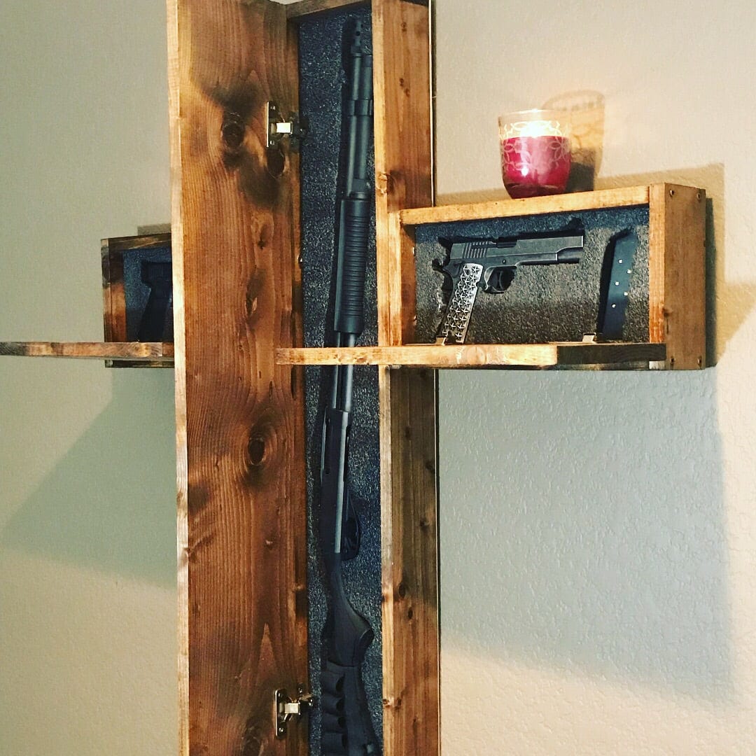 Wood Concealment Cross | Gun Hidden Shelf | ProtectYOURshelves