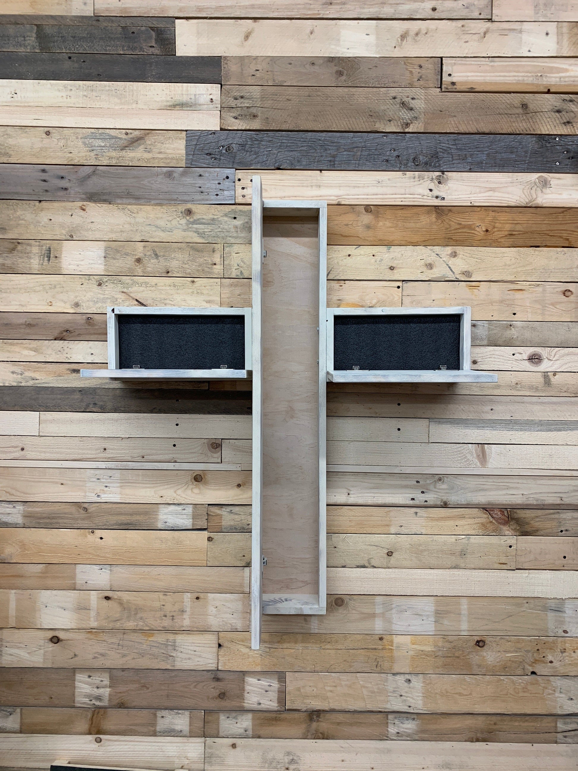 Wood Concealment Cross | Gun Hidden Shelf | ProtectYOURshelves